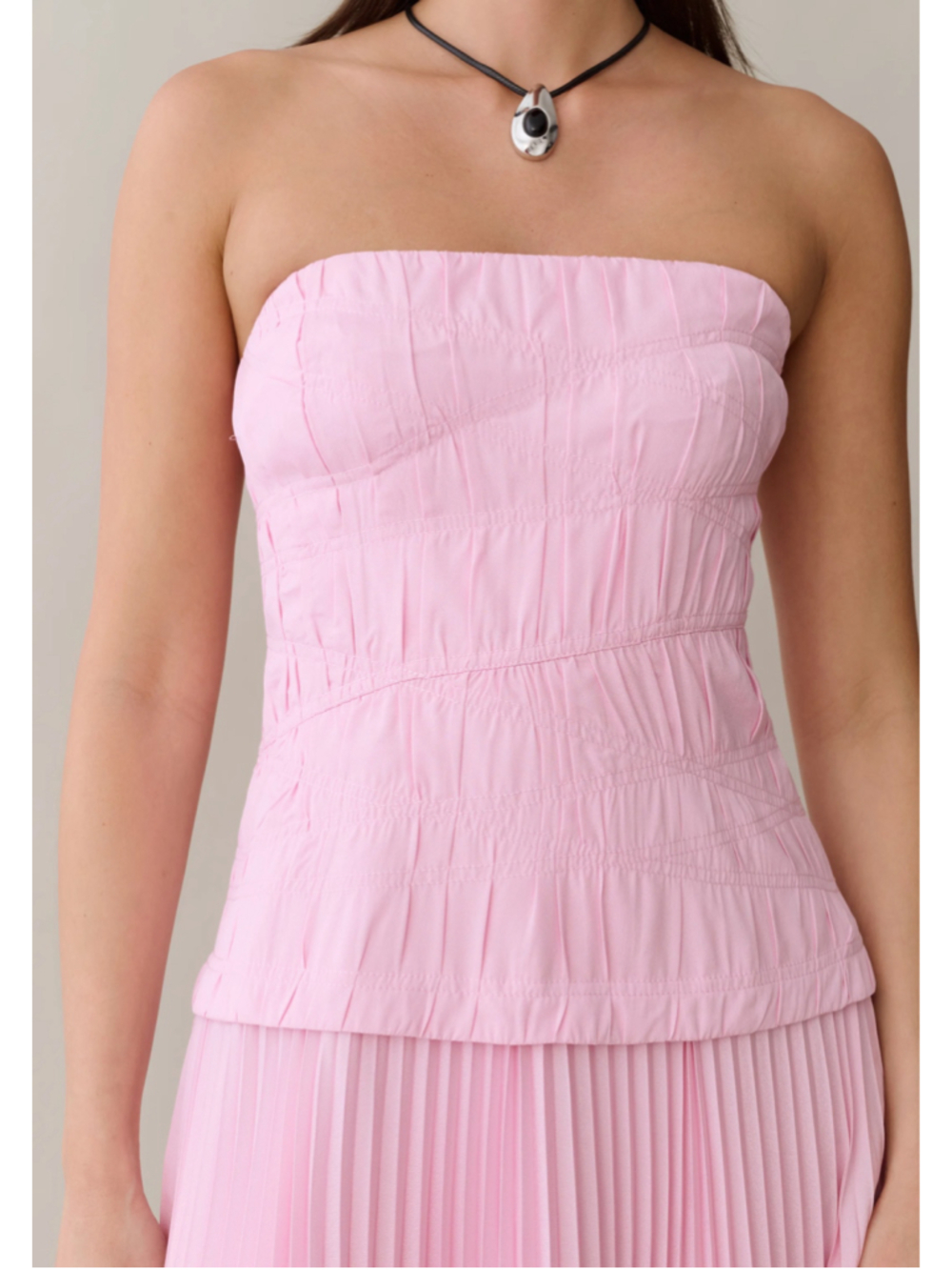 Women's Few Moda o.p.t Strapless Pleated Maxi Dress, Pink Sz 10 - Picture 10 of 12